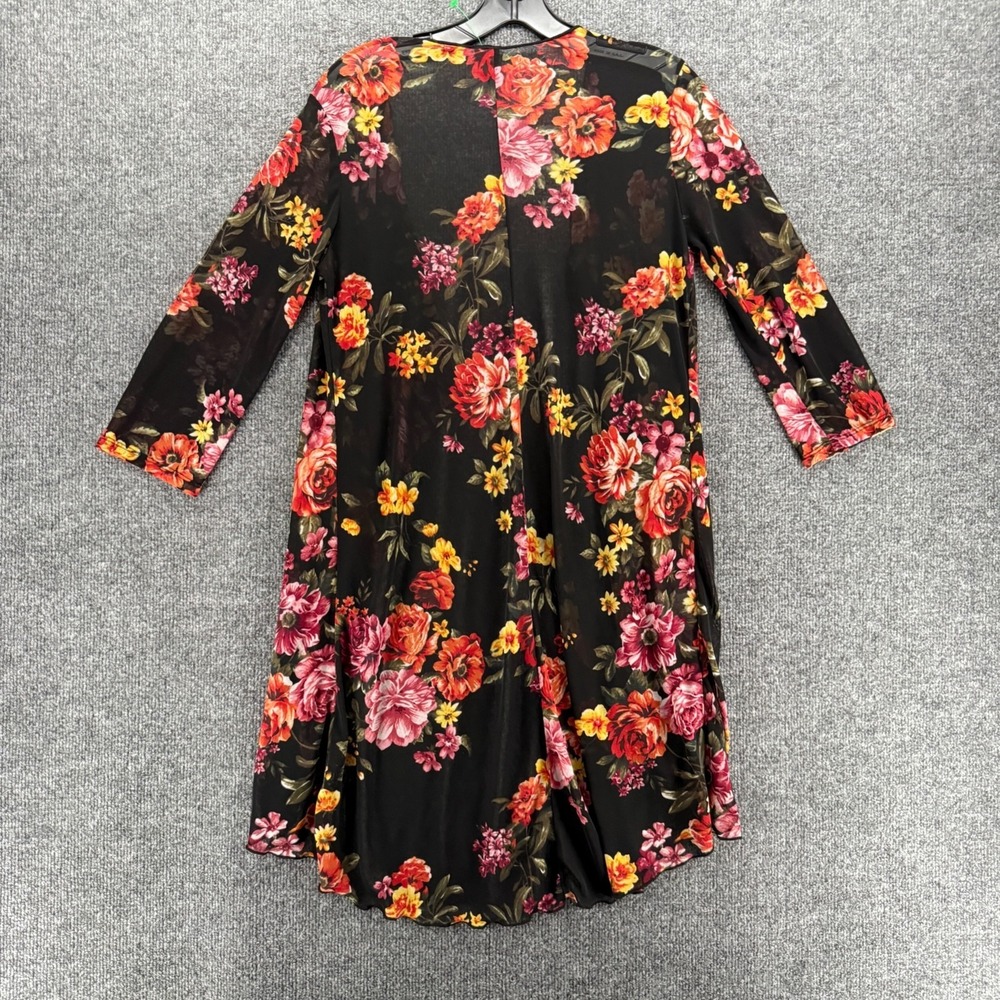 Womens Kimono Top Small Floral Mesh Sheer Open Front Fairy Festival Romantic - Picture 3 of 7